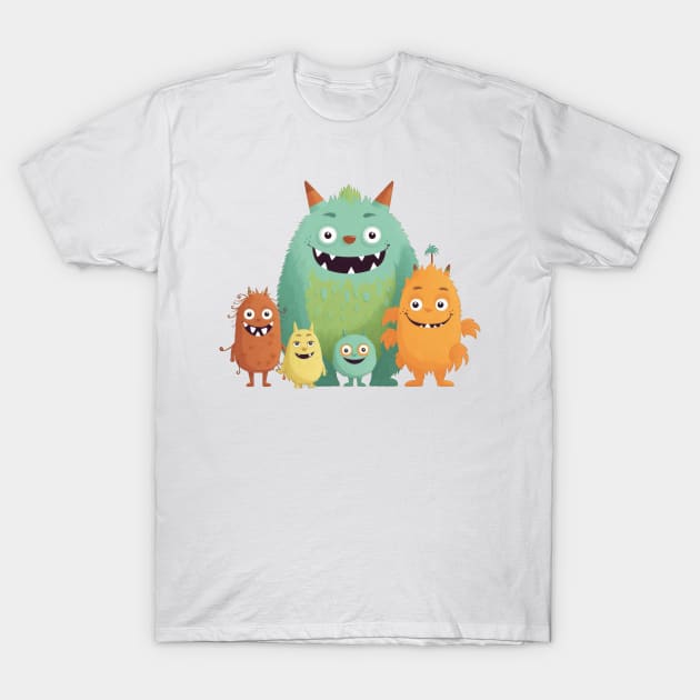 Little Monsters T-Shirt by TooplesArt